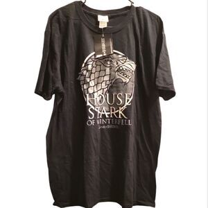HBO'S Game of Thrones Men's Winter Is Coming Stark T-Shirt Black XL NWT